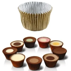 Best Chocolate World Aluminium IJsbonbon Cups Goud Ø23mm 1250 stuks