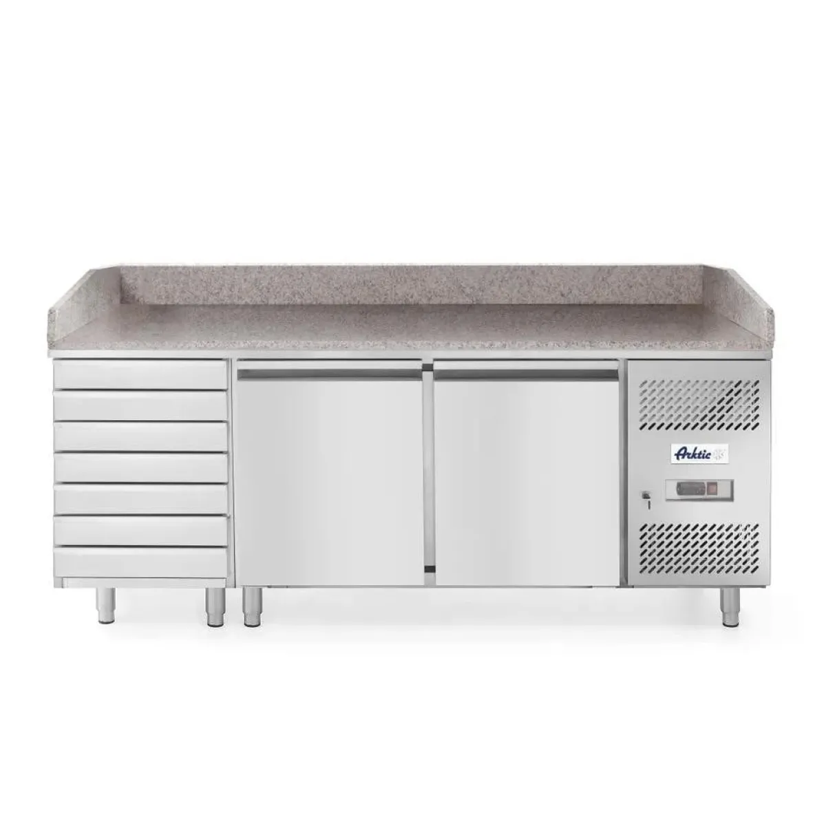 Hendi Arktic Pizzawerkbank met 2 deuren en 7 lades 280L