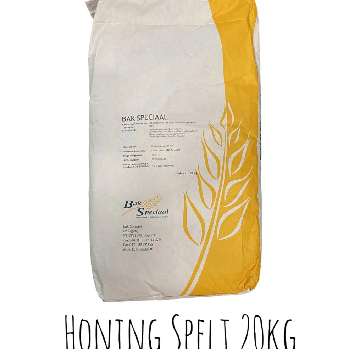 Clearance Bak Speciaal Bakspeciaal Honing Speltmix Broodmix 20kg