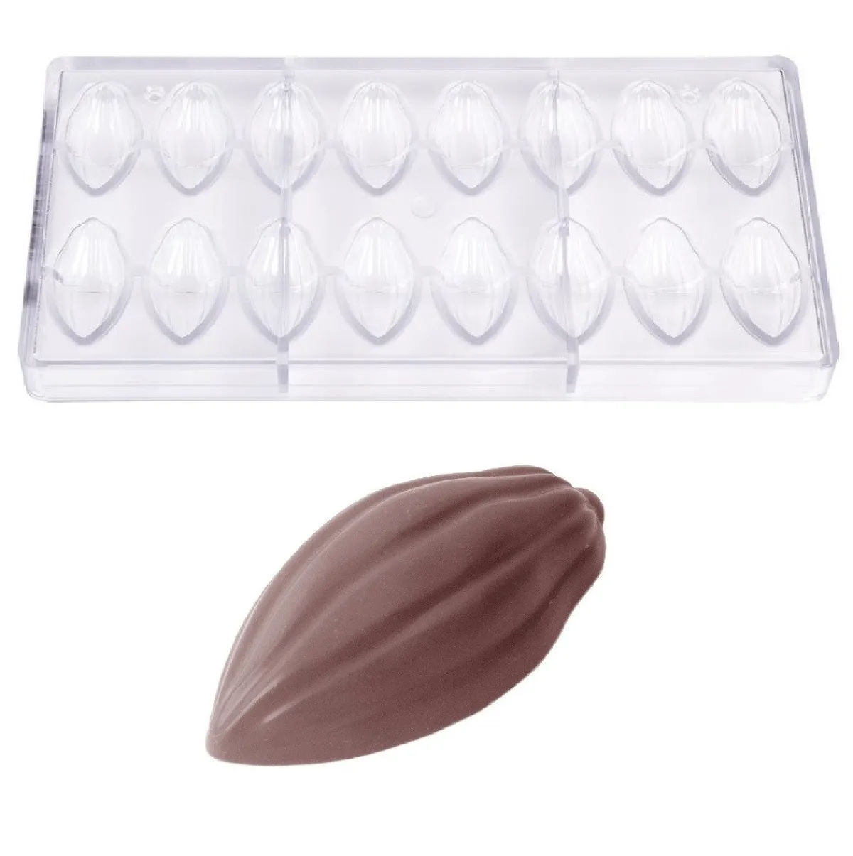 Chocolate World Bonbonvorm Cacaoboon (16x) 50x24x12mm