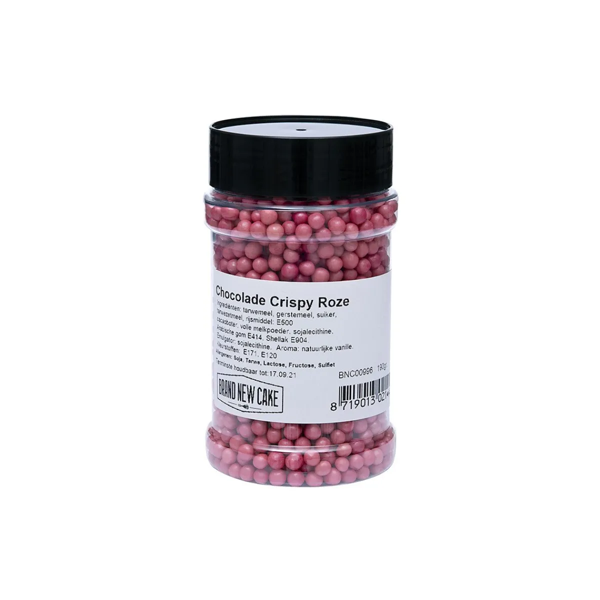 Best BrandNewCake Chocolade Crispy Parels Roze 190g