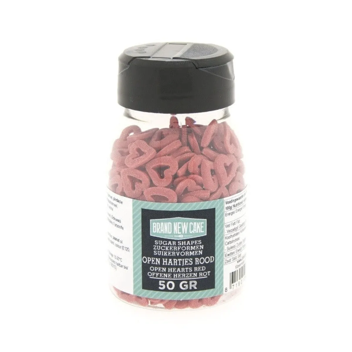 Hot BrandNewCake Confetti Open Hartjes Rood 50gr.