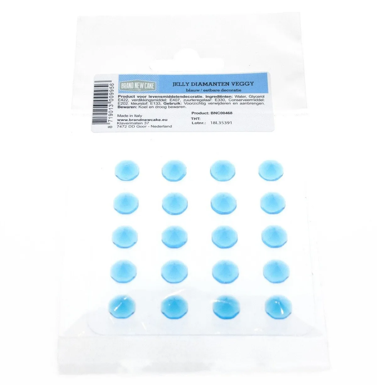 Best BrandNewCake Eetbare Jelly Diamanten Blauw 20st