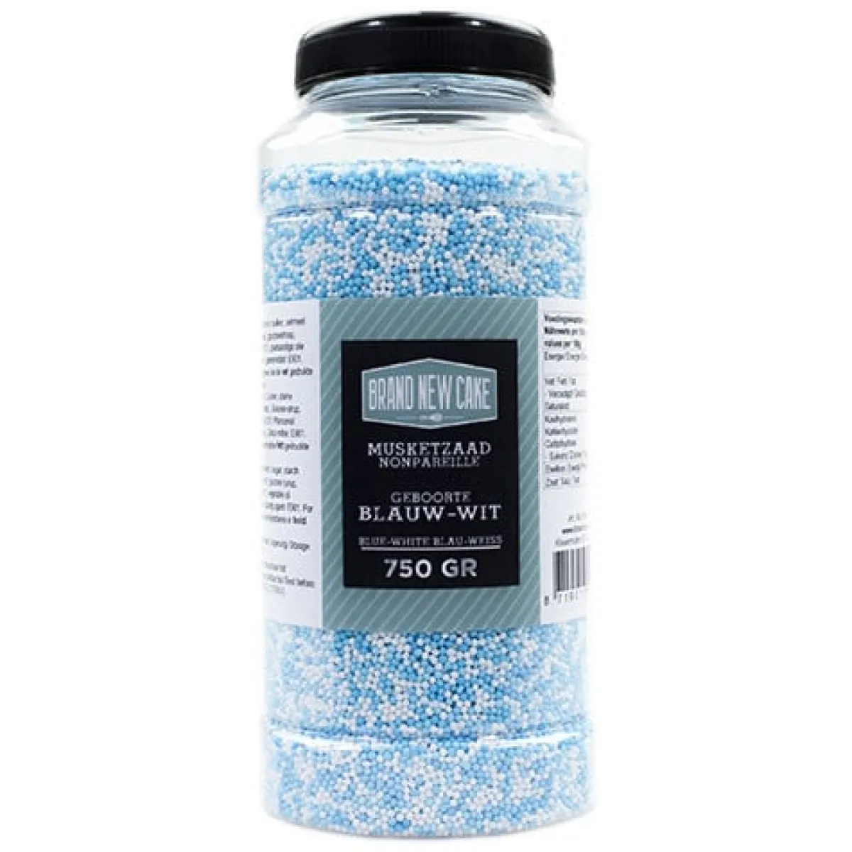 Hot BrandNewCake Musketzaad Geboorte Blauw-Wit 750gr.