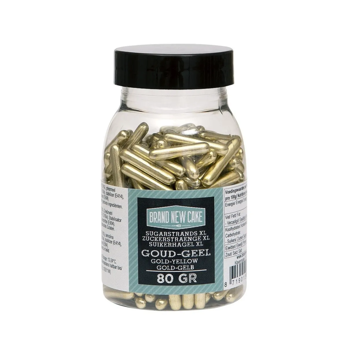Clearance BrandNewCake Sugar Rods Metallic Goudgeel 80gr.