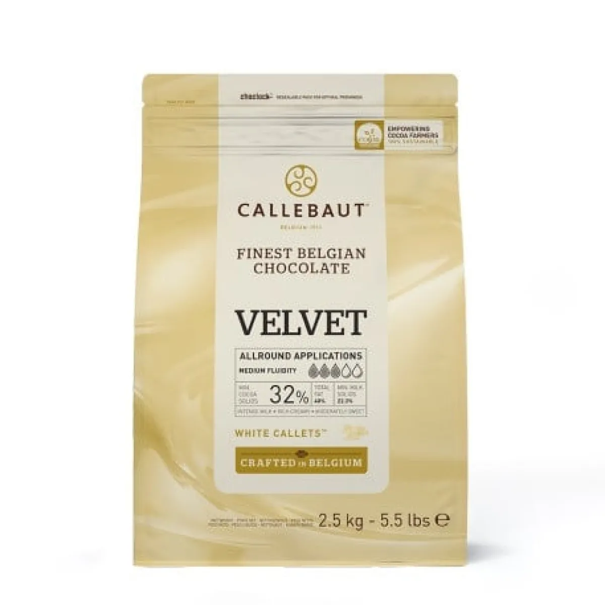 Outlet Callebaut Chocolade Callets Wit Velvet (minder zoet) 2,5kg