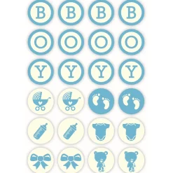 Sale Overig Chocoladedecoratie Baby Boy Ø3cm 24st.