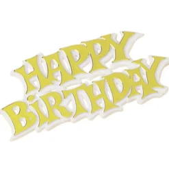 New Culpitt Taarttopper Happy Birthday Goud 7,5cm 50st.