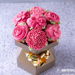 Clearance BrandNewCake Cupcake Doos Boeket Goud Ø18x19cm