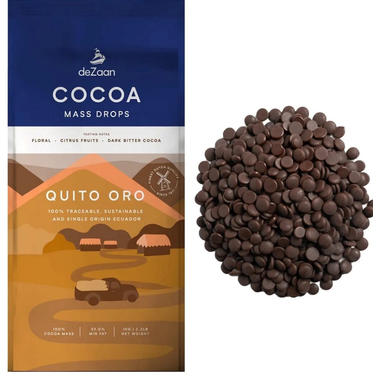 New De Zaan deZaan Cacaomassa Quito Oro 1kg**