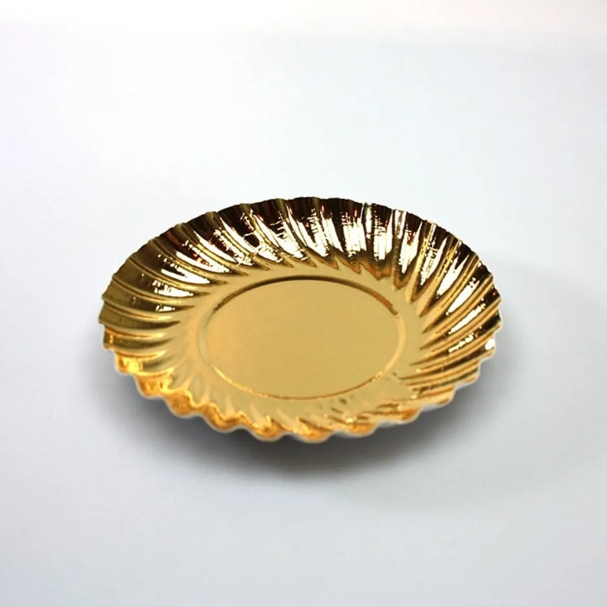 Clearance Overig Gebaksschoteltje Rond Ribbel Goud Ø8,8cm 100st.
