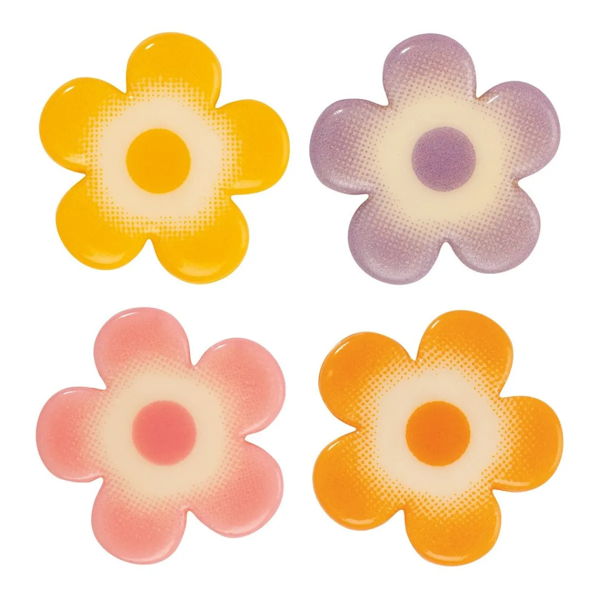 Outlet Günthart Chocoladedecoratie Bloemen Gekleurd 192st.