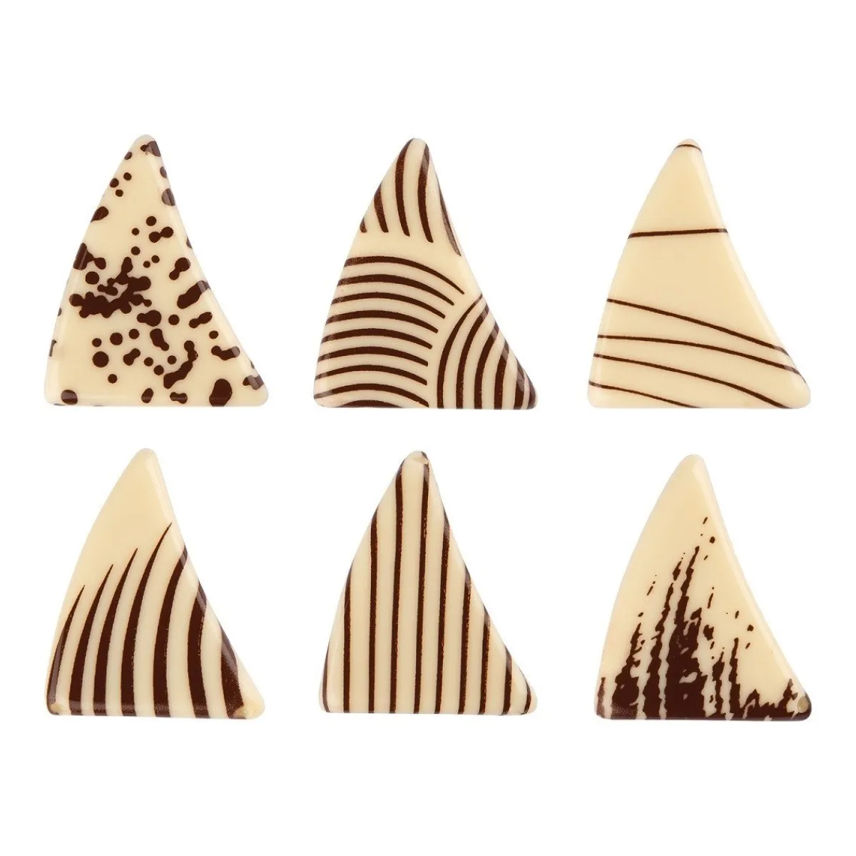 Günthart Chocoladedecoratie Triangel Wit/Bruin Klein 162st.