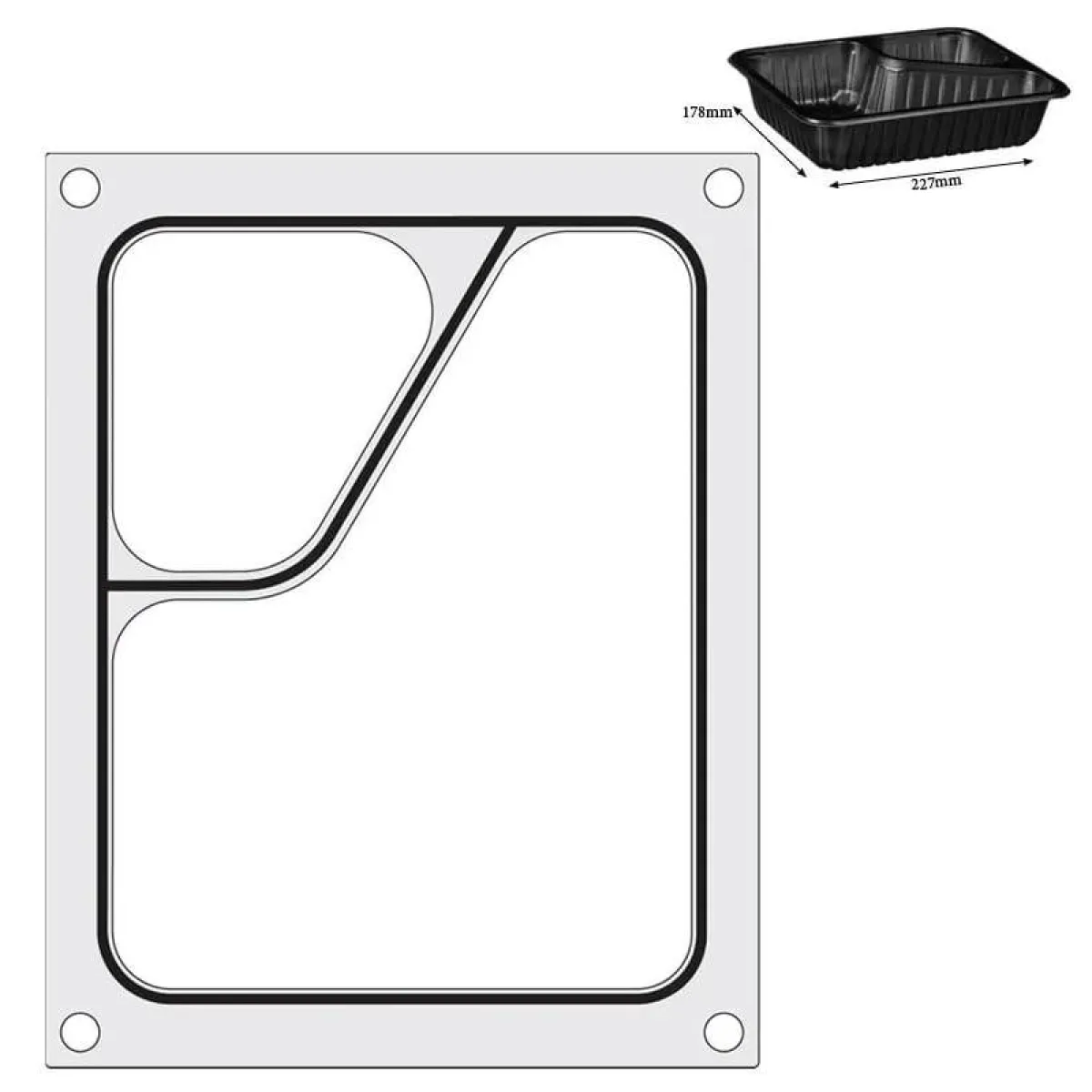 Sale Hendi Traysealer matrix Tweedelige colt container 227x178 mm