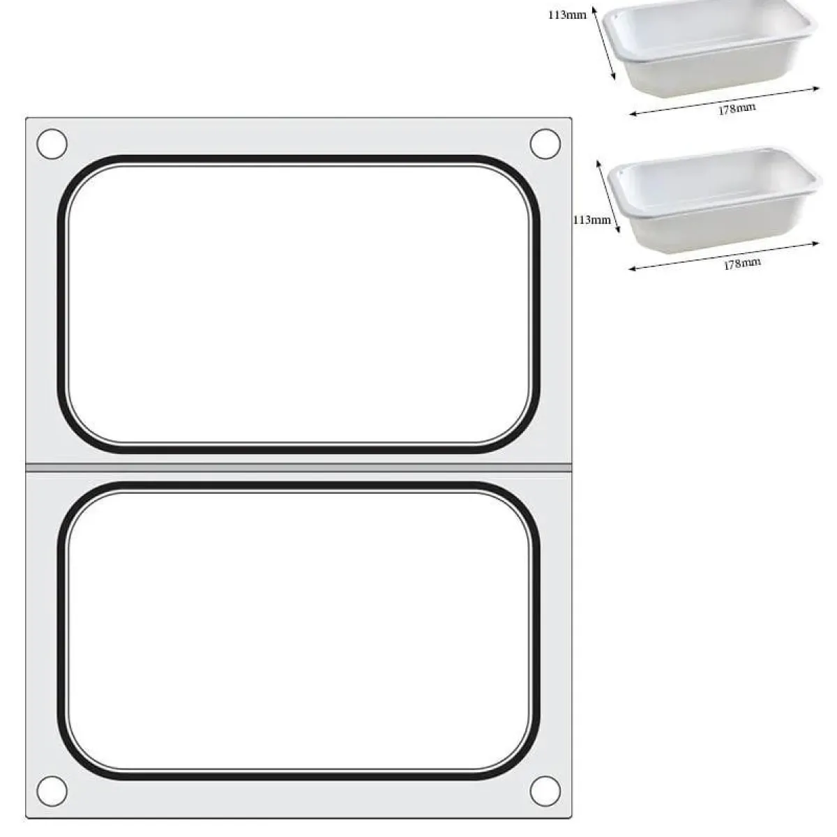 Clearance Hendi Traysealer matrix 2x container 178x113 mm