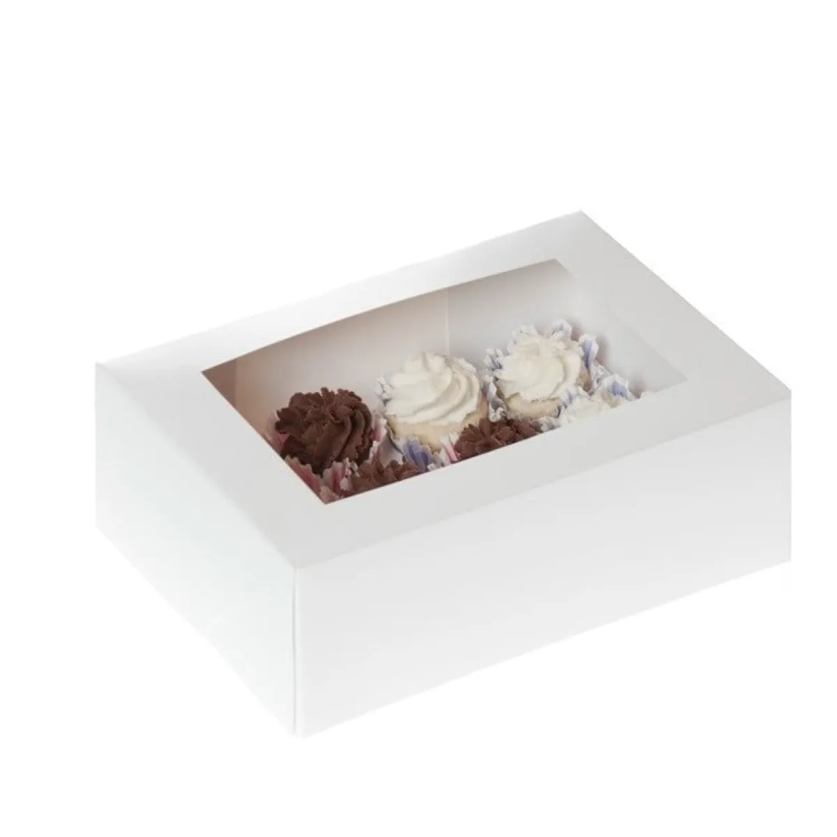 Hot House of Marie HoM Cupcake Doosje 12 MINI Wit (incl tray met venster) 100st