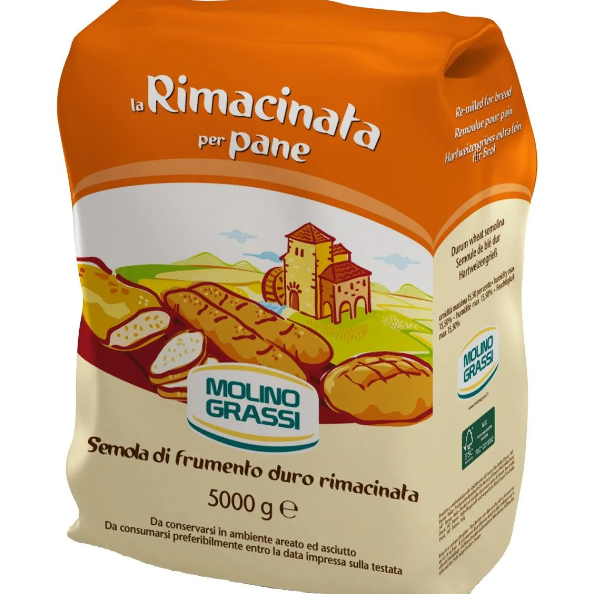 Online Molino Grassi Italiaanse Bloem Semola Rimacinata 5kg
