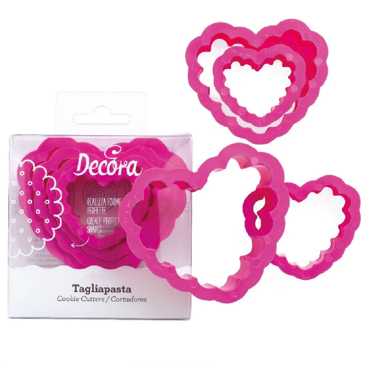 Decora Koekjes Uitsteker Hart Gekarteld Set/4