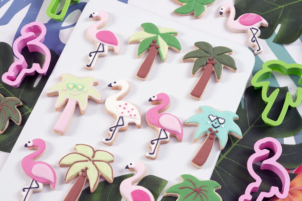 Best Decora Koekjes Uitstekers Flamingo en Palmboom