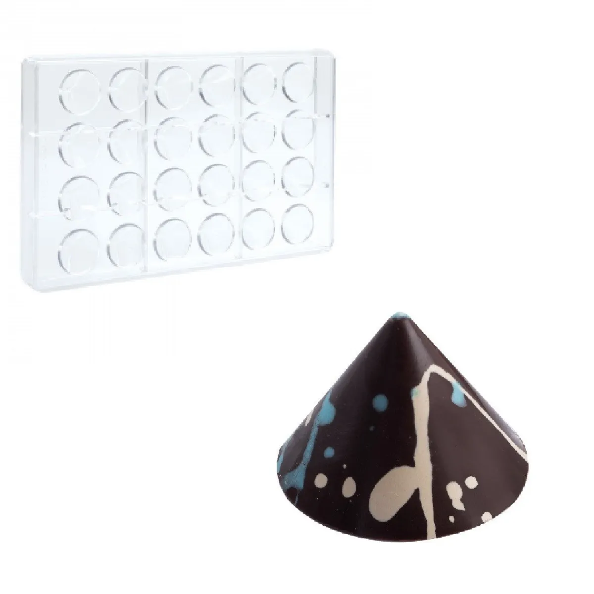 New Martellato Martelatto Bonbonvorm Kegel Vorm (24x) Ø32x23mm**