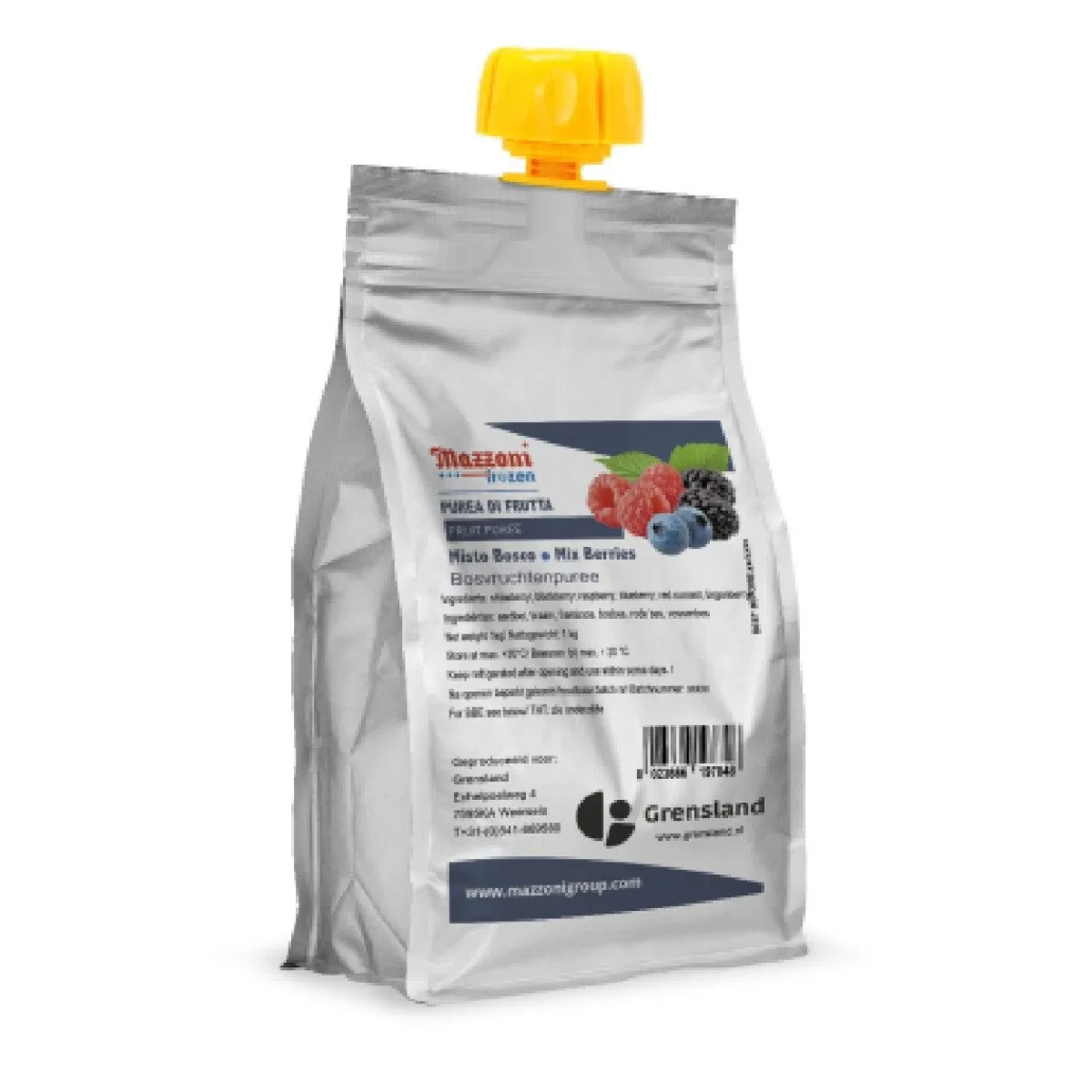 Grensland Mazzoni 100% Fruitpuree Bosvruchten 1kg