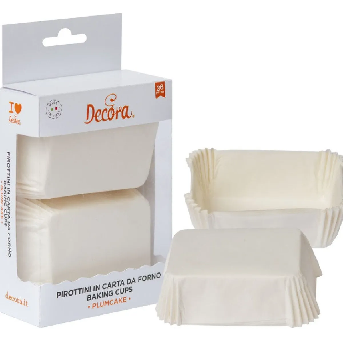 New Decora Mini Plumcake Bakvorm Wit 80x50x32(h)mm 36 stuks