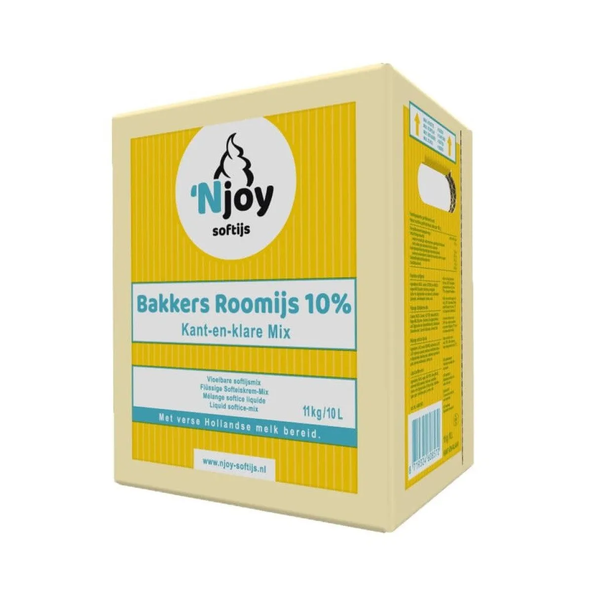 Best Njoy IJsmix Vloeibaar K+K Bakkers Roomijs 10% (10 liter)