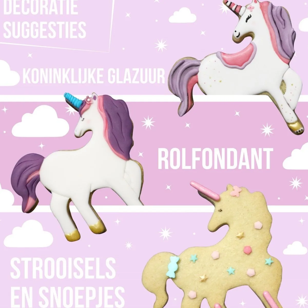 Outlet PME Koekjes Uitsteker Unicorn Set/3