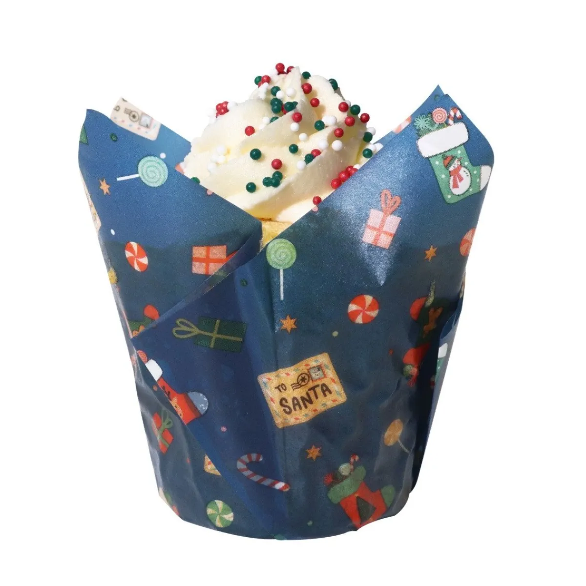 Hot PME Muffin Cups Kerstman 24st