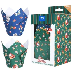 Hot PME Muffin Cups Kerstman 24st