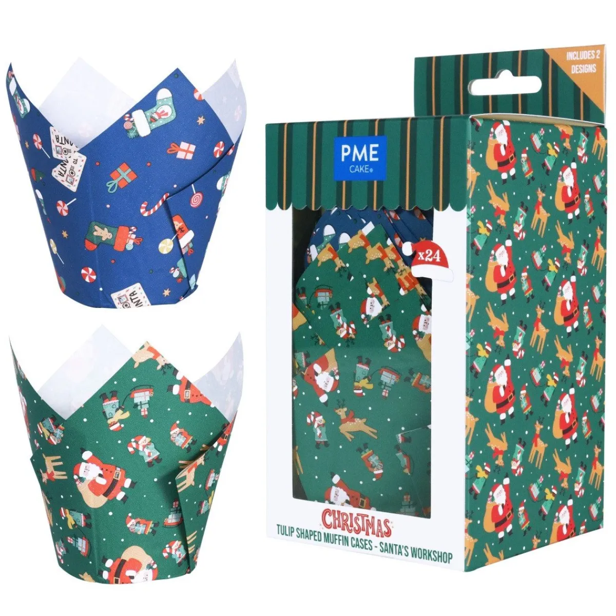 Hot PME Muffin Cups Kerstman 24st