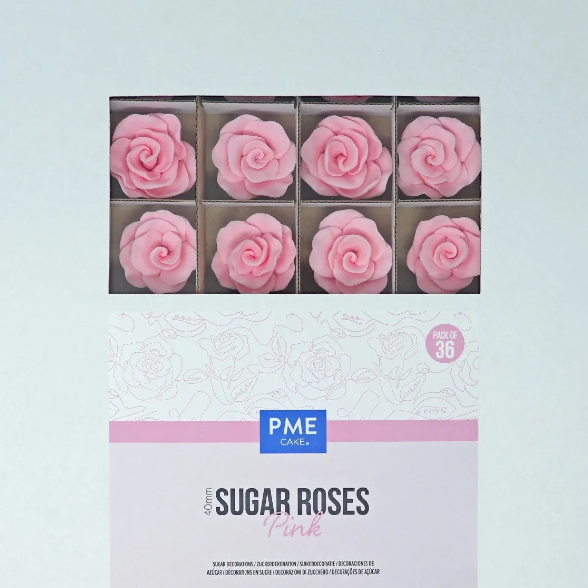 Online PME Suiker Rozen Roze Ø4cm 36st
