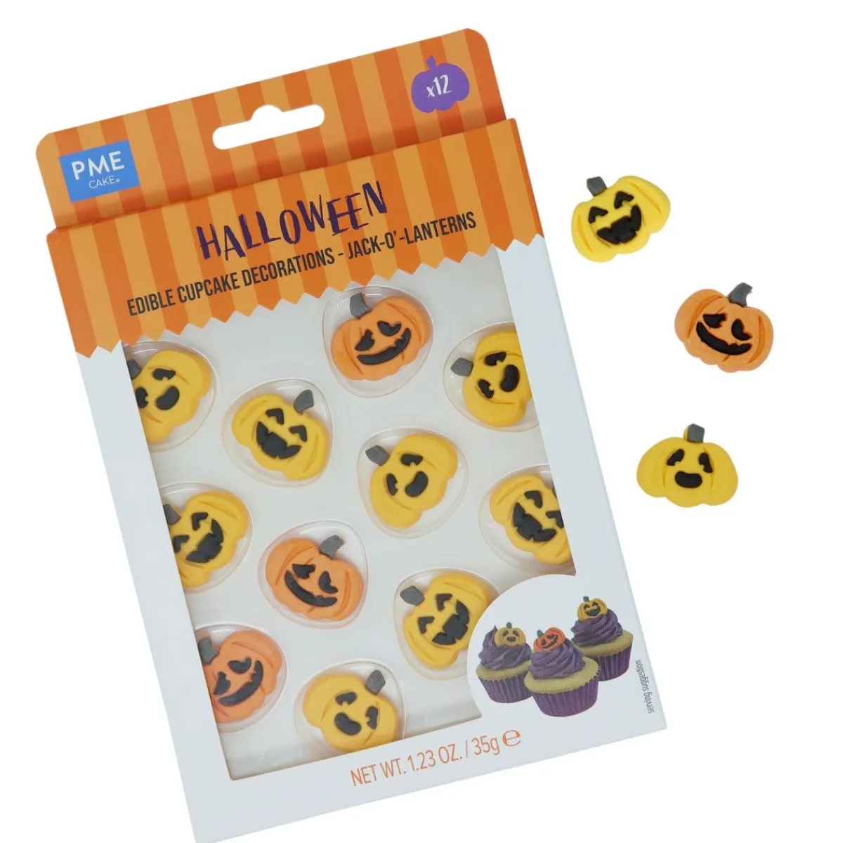 New PME Suikerdecoratie Halloween Pompoenen 12st.