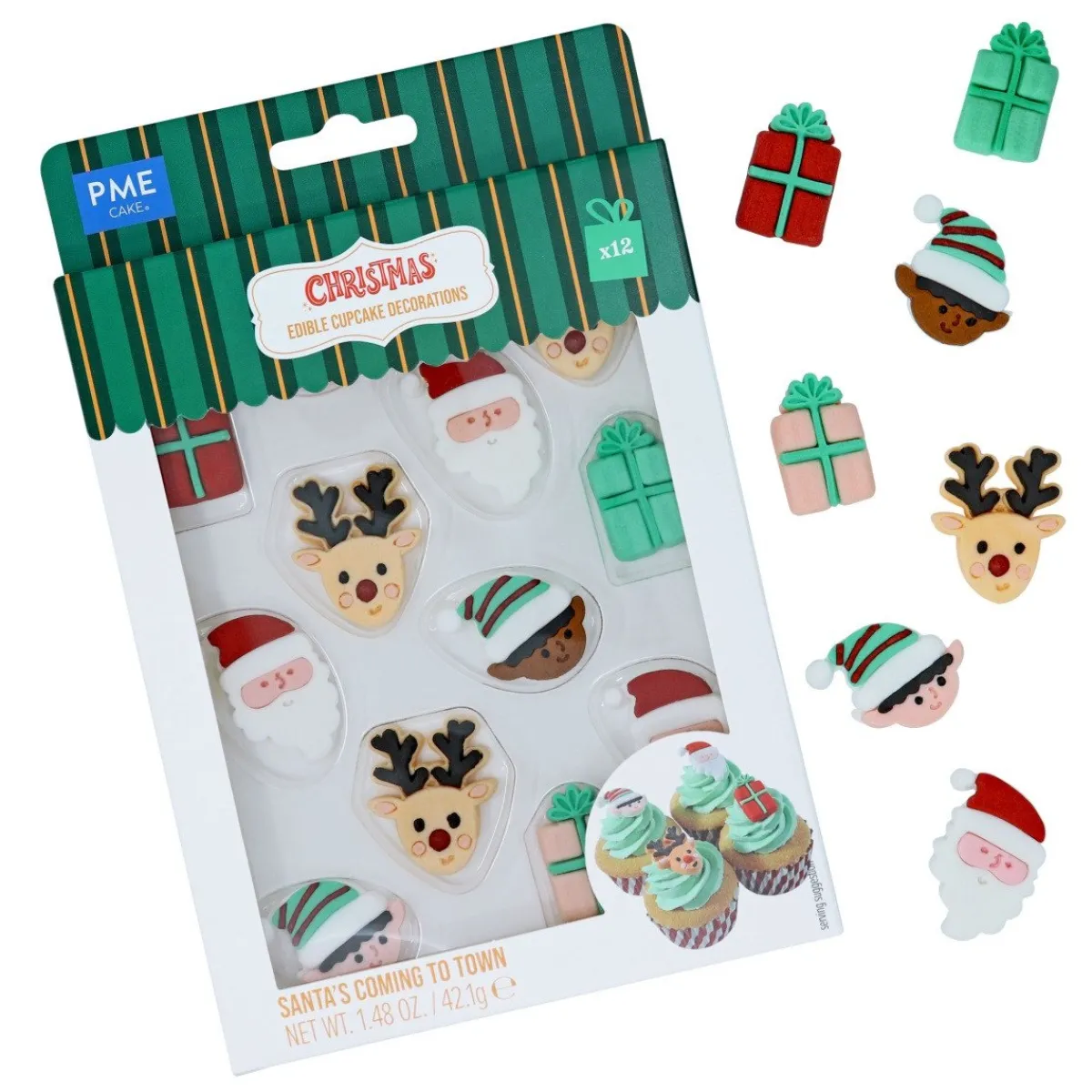 Clearance PME Suikerdecoratie Santa's Coming To Town 12st.