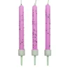 Clearance PME Taartkaarsjes Roze met glitter 10 stuks
