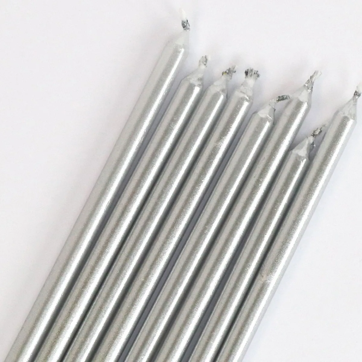 Clearance PME Taartkaarsjes Zilver Extra Lang (15cm) Set/16