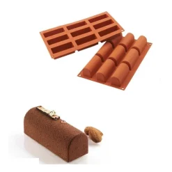 Discount Silikomart Siliconen Bakvorm Mini Buche 84x32x35mm (9x)