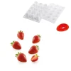 New Silikomart Siliconen Bakvorm Aardbei (15x) 4,8cm +cutter