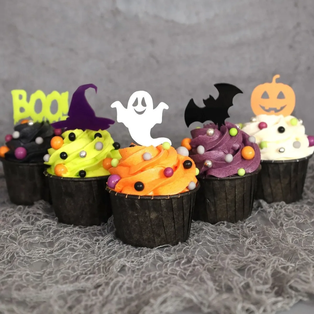 Hot Sweet Stamp Cupcake Topper Vleermuis 6st.