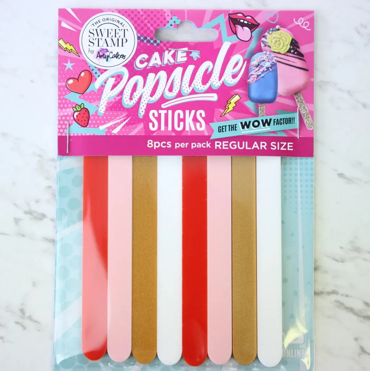 Online Sweet Stamp Lolly/IJsstokjes Herbruikbaar Set/8