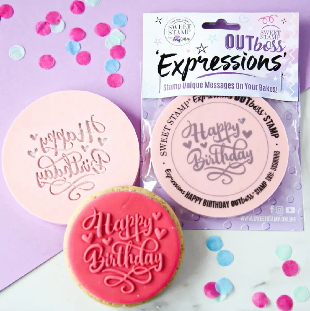 Discount Sweet Stamp Outboss Hearts Happy Birthday