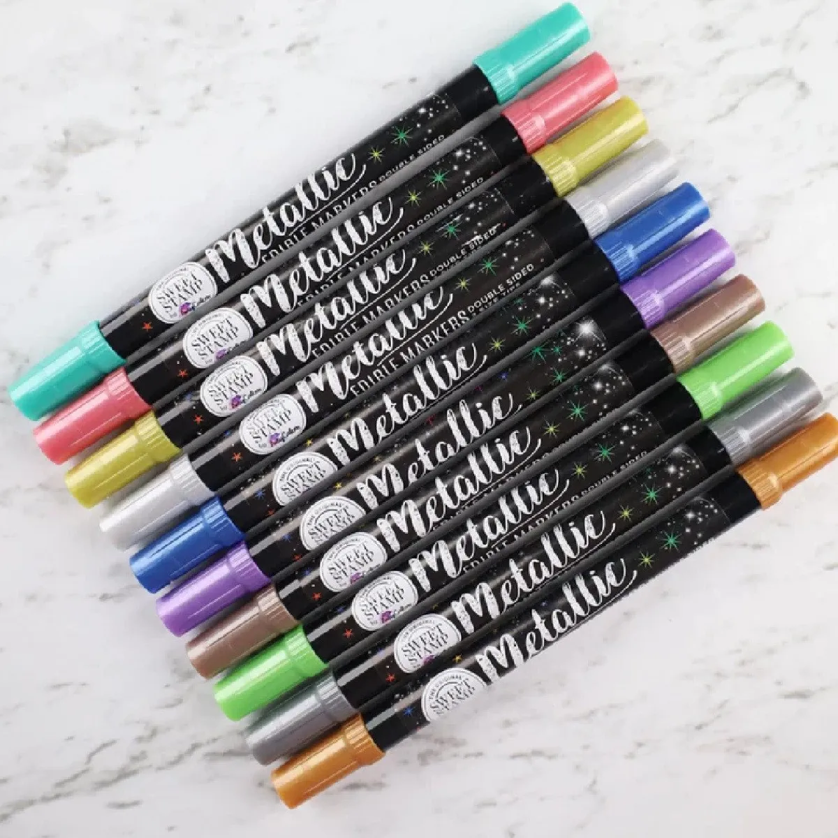 Online Sweet Stamp Stift Eetbare Inkt Dubbelzijdig Metallic Bruin