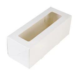 Outlet BrandNewCake Taartdoos met venster 26x12x7cm. Wit 50st