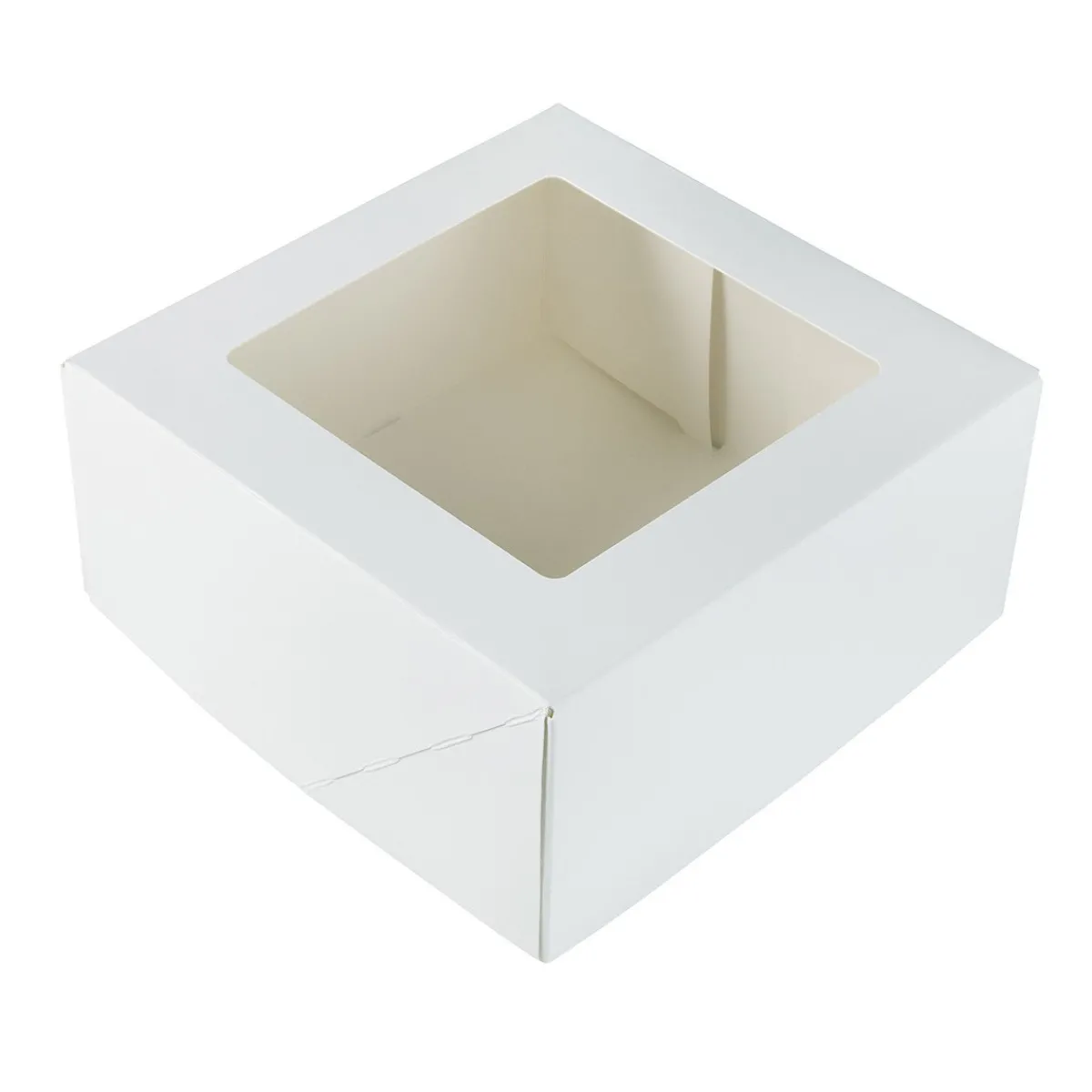 Discount BrandNewCake Taartdoos met venster 19x19x9cm. Wit 50st