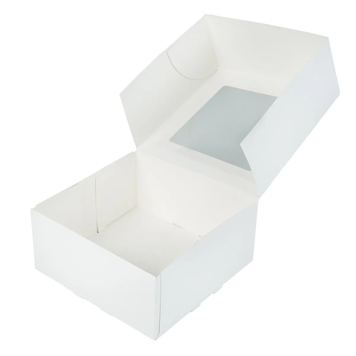 Discount BrandNewCake Taartdoos met venster 19x19x9cm. Wit 50st