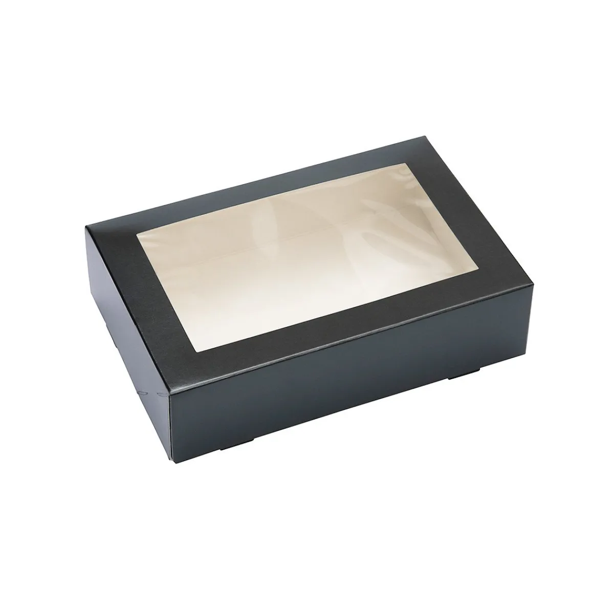Overig Taartdoos met venster 19x12,5x5cm Zwart**
