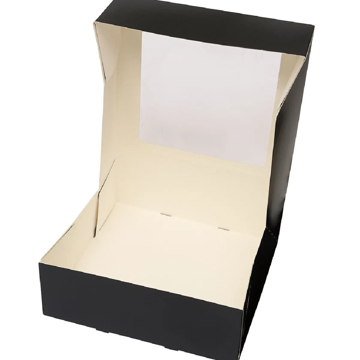 Online BrandNewCake Taartdoos met venster 26x26x9cm. Zwart 3st