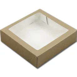Discount BrandNewCake Taartdoos met venster 19x19x5cm. Kraft 3st