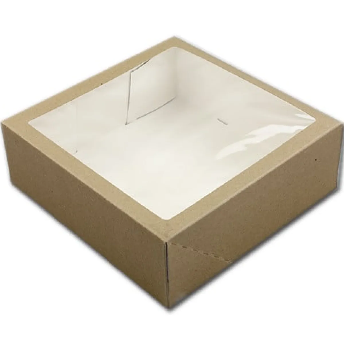Clearance BrandNewCake Taartdoos met venster 26x26x9cm. Kraft 3st