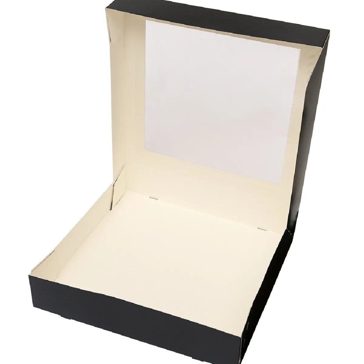 Hot BrandNewCake Taartdoos met venster 30x30x6cm. Zwart 3st